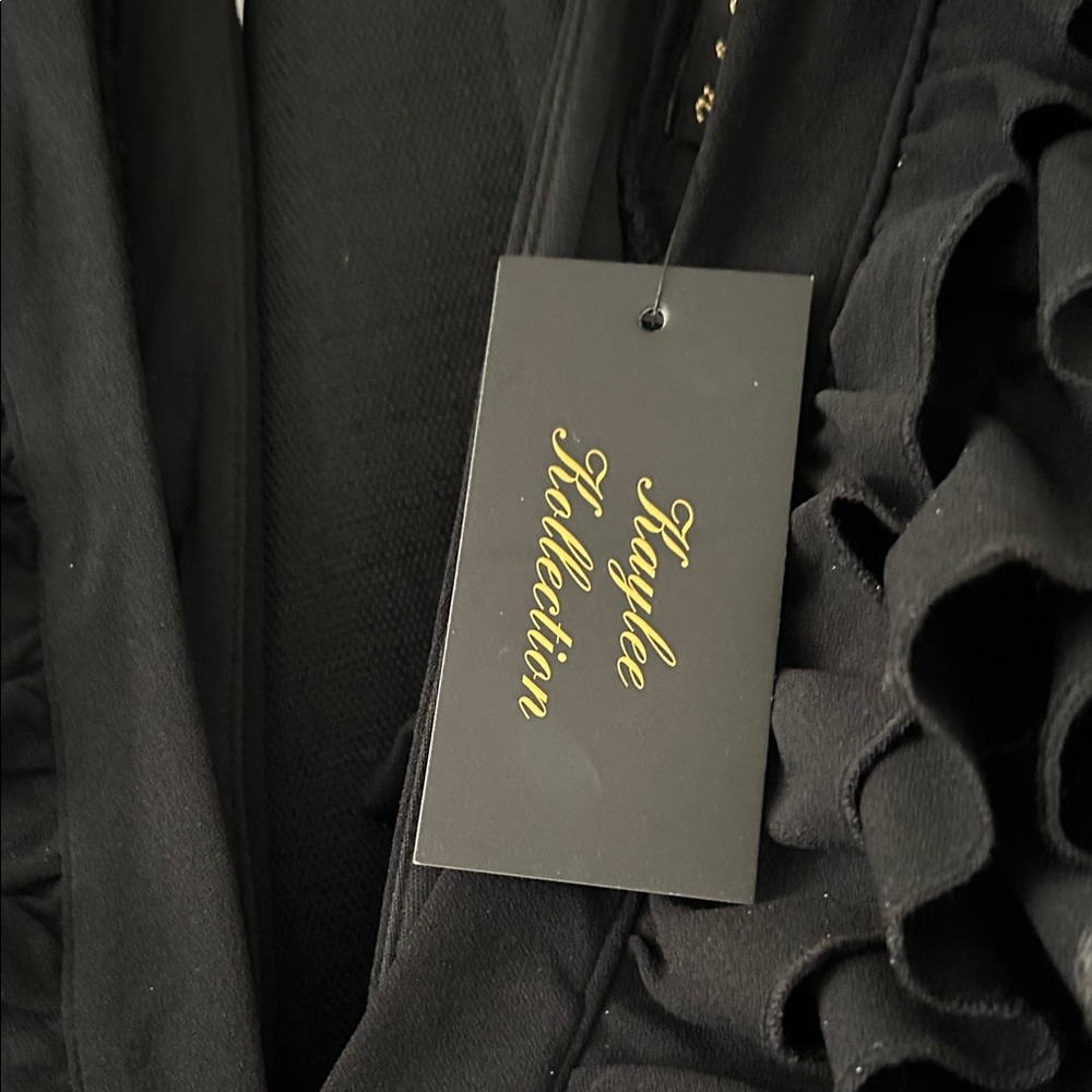 Chic Black Backless Ruffle Dress - Picture 2 of 3